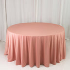 Scuba Round 120" Tablecloth Dusty Rose - Wrinkle Free & Stain Resistant Seamless Table Cover - Bell Racket Store