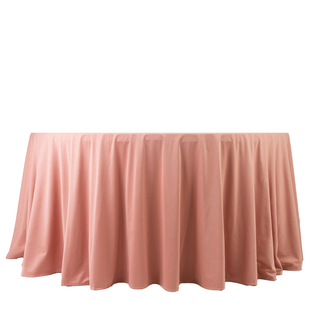 Scuba Round 120" Tablecloth Dusty Rose - Wrinkle Free & Stain Resistant Seamless Table Cover - Bell Racket Store