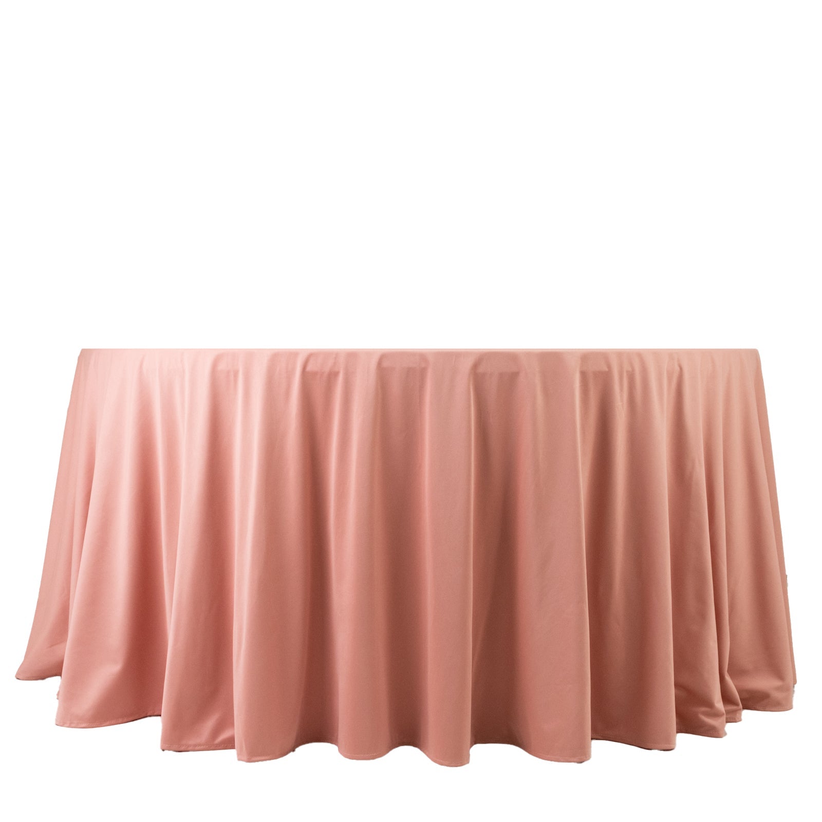 Scuba Round 120" Tablecloth Dusty Rose - Wrinkle Free & Stain Resistant Seamless Table Cover - Bell Racket Store