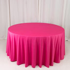 Scuba Round 120" Tablecloth Fuchsia - Wrinkle Free & Stain Resistant Seamless Table Cover - Bell Racket Store