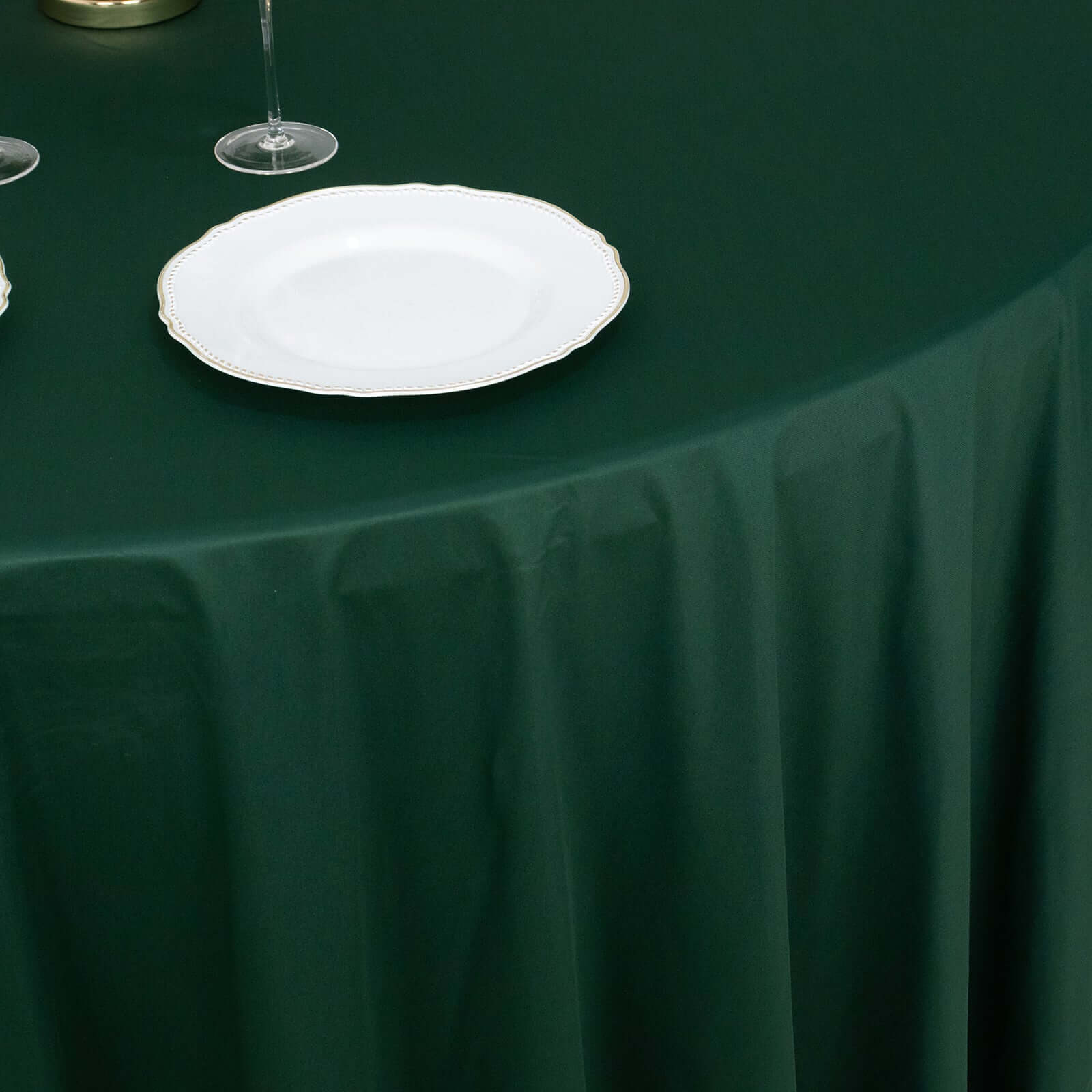 Scuba Round 120" Tablecloth Hunter Emerald Green - Wrinkle Free & Stain Resistant Seamless Table Cover - Bell Racket Store