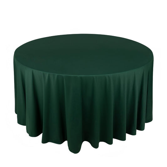 Scuba Round 120" Tablecloth Hunter Emerald Green - Wrinkle Free & Stain Resistant Seamless Table Cover - Bell Racket Store