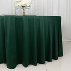 Scuba Round 120" Tablecloth Hunter Emerald Green - Wrinkle Free & Stain Resistant Seamless Table Cover - Bell Racket Store