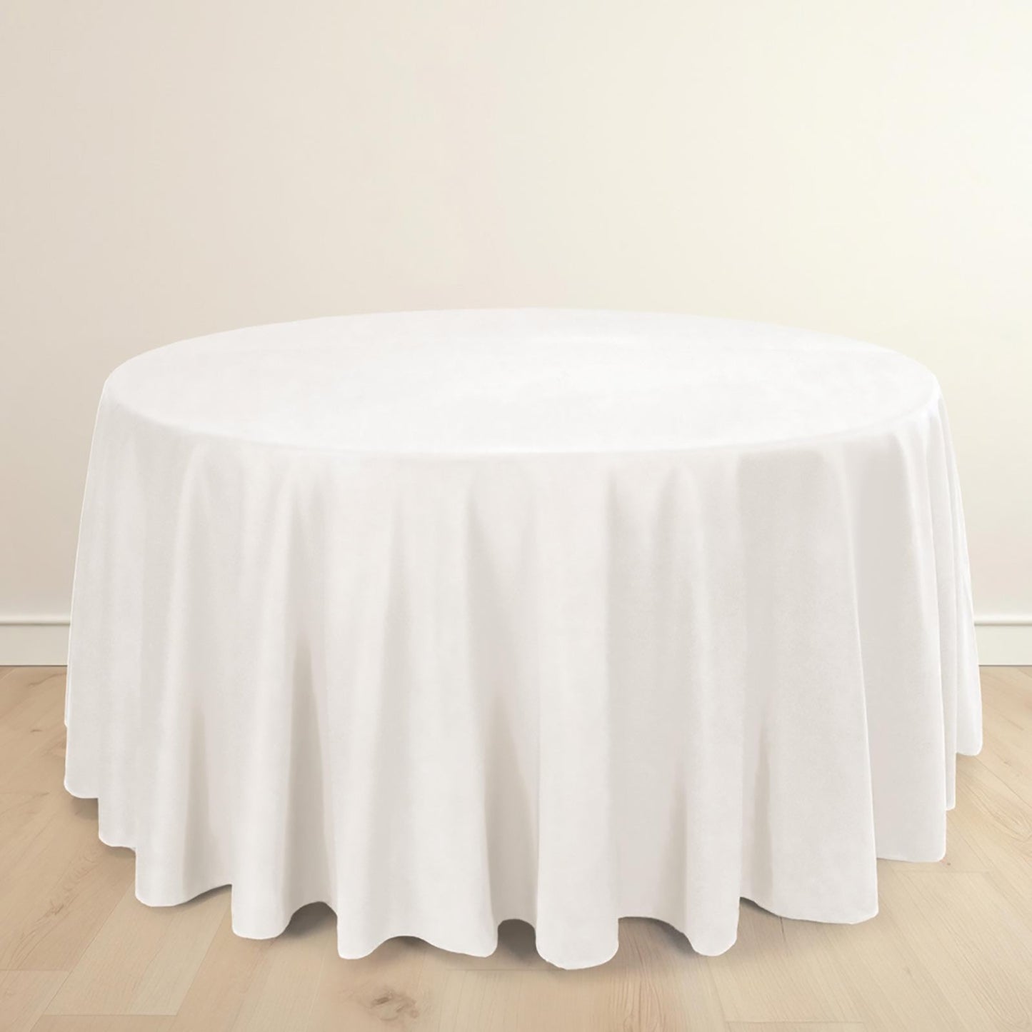 Scuba Round 120" Tablecloth Ivory - Wrinkle Free & Stain Resistant Seamless Table Cover - Bell Racket Store