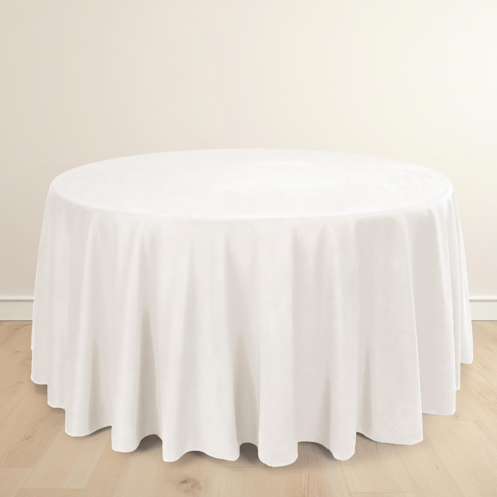 Scuba Round 120" Tablecloth Ivory - Wrinkle Free & Stain Resistant Seamless Table Cover - Bell Racket Store