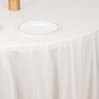 Scuba Round 120" Tablecloth Ivory - Wrinkle Free & Stain Resistant Seamless Table Cover - Bell Racket Store
