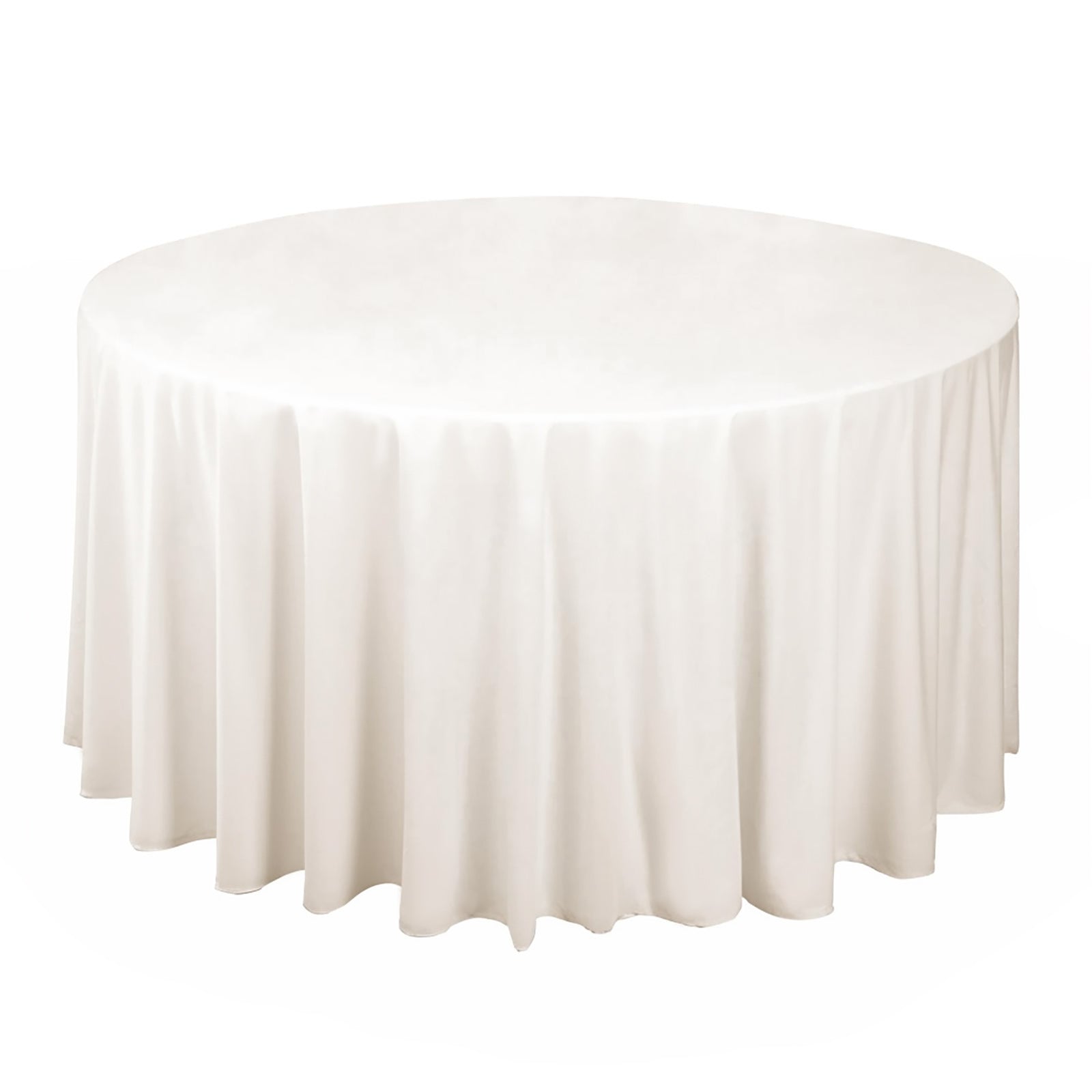 Scuba Round 120" Tablecloth Ivory - Wrinkle Free & Stain Resistant Seamless Table Cover - Bell Racket Store