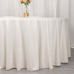 Scuba Round 120" Tablecloth Ivory - Wrinkle Free & Stain Resistant Seamless Table Cover - Bell Racket Store