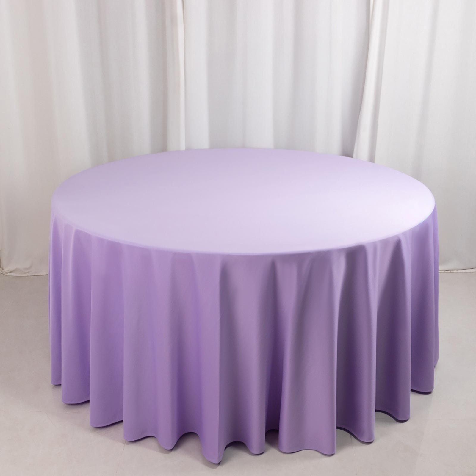 Scuba Round 120" Tablecloth Lavender Lilac - Wrinkle Free & Stain Resistant Seamless Table Cover - Bell Racket Store