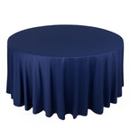 Scuba Round 120" Tablecloth Navy Blue - Wrinkle Free & Stain Resistant Seamless Table Cover - Bell Racket Store