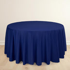 Scuba Round 120" Tablecloth Navy Blue - Wrinkle Free & Stain Resistant Seamless Table Cover - Bell Racket Store