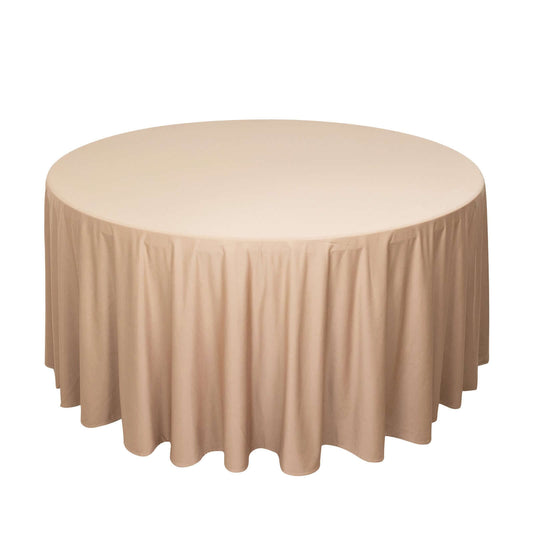Scuba Round 120" Tablecloth Nude - Wrinkle Free & Stain Resistant Seamless Table Cover - Bell Racket Store