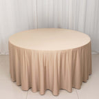 Scuba Round 120" Tablecloth Nude - Wrinkle Free & Stain Resistant Seamless Table Cover - Bell Racket Store