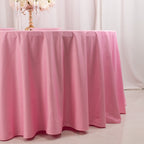 Scuba Round 120" Tablecloth Pink - Wrinkle Free & Stain Resistant Seamless Table Cover - Bell Racket Store