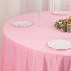 Scuba Round 120" Tablecloth Pink - Wrinkle Free & Stain Resistant Seamless Table Cover - Bell Racket Store