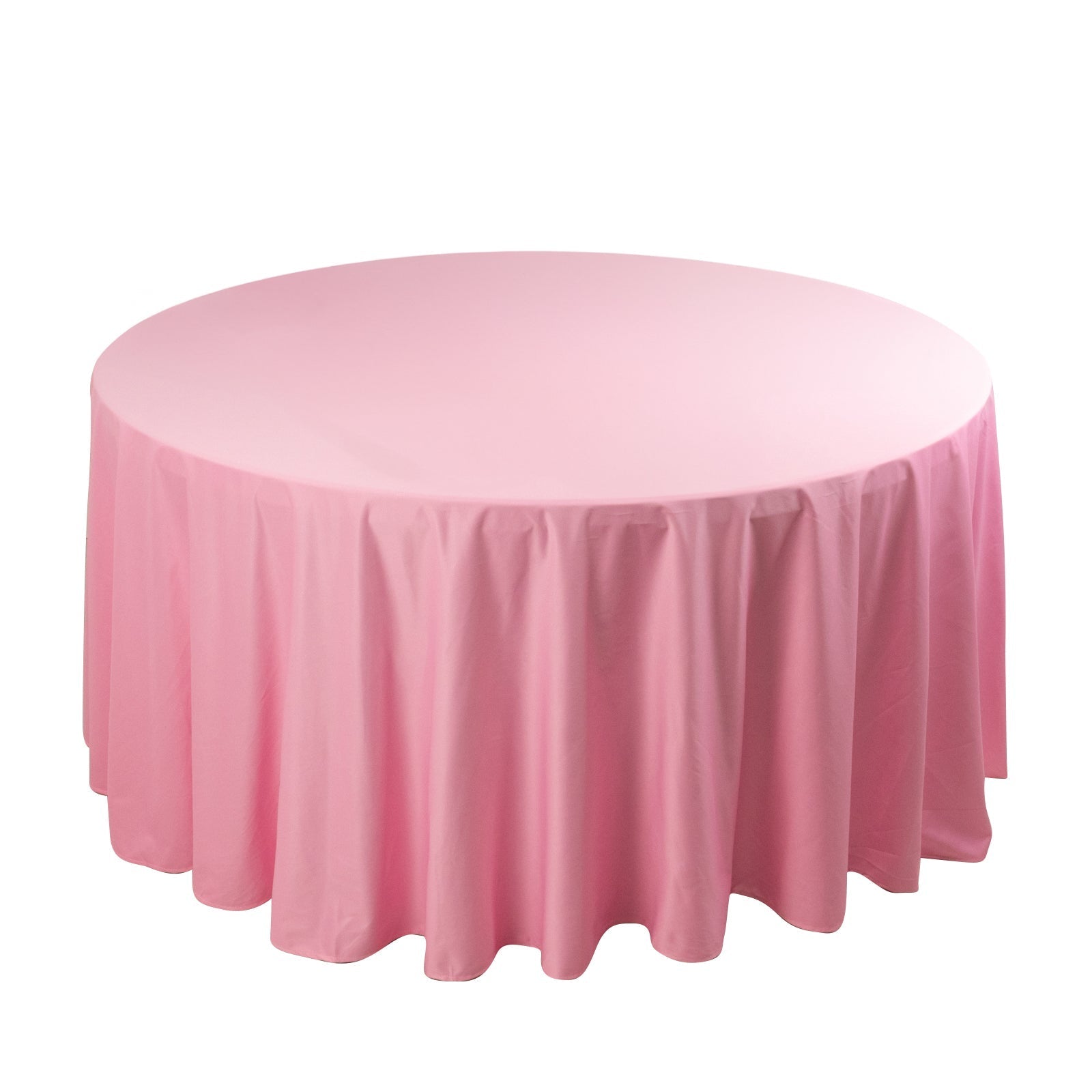 Scuba Round 120" Tablecloth Pink - Wrinkle Free & Stain Resistant Seamless Table Cover - Bell Racket Store