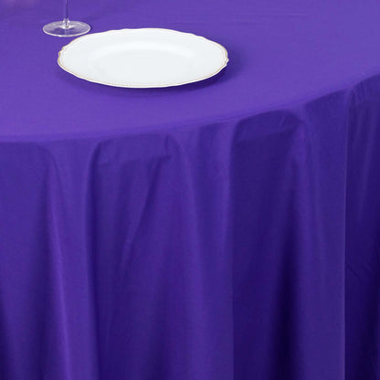Scuba Round 120" Tablecloth Purple - Wrinkle Free & Stain Resistant Seamless Table Cover - Bell Racket Store