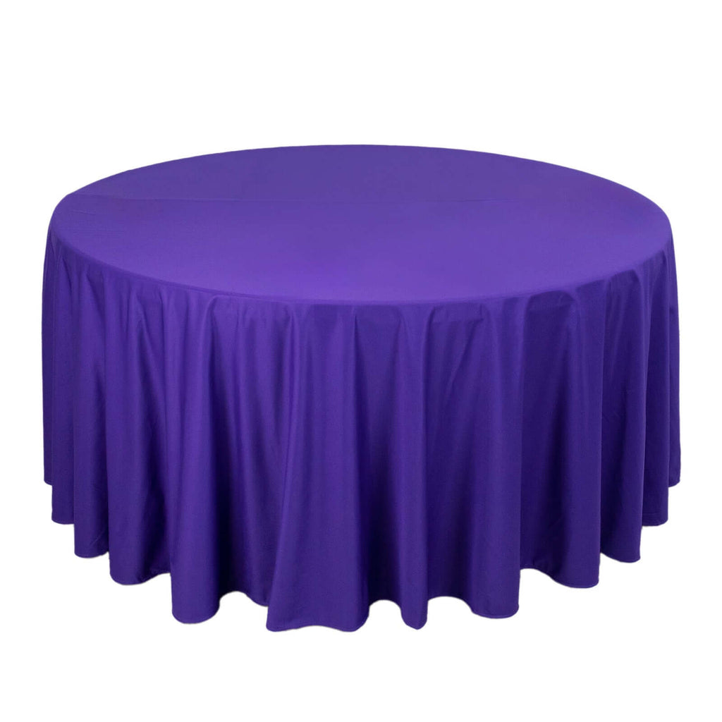 Scuba Round 120" Tablecloth Purple - Wrinkle Free & Stain Resistant Seamless Table Cover - Bell Racket Store
