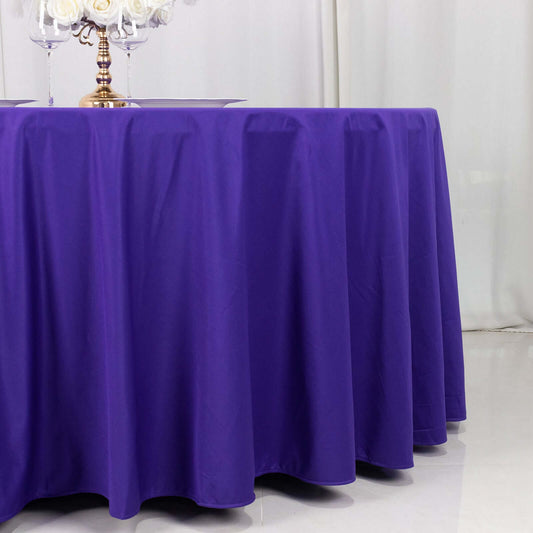 Scuba Round 120" Tablecloth Purple - Wrinkle Free & Stain Resistant Seamless Table Cover - Bell Racket Store