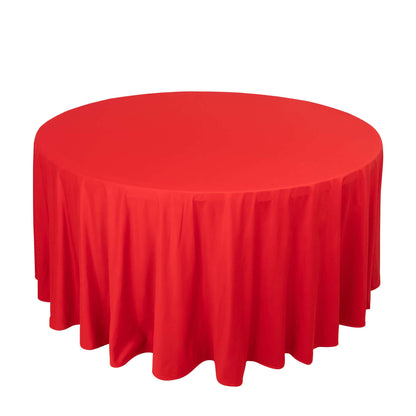 Scuba Round 120" Tablecloth Red - Wrinkle Free & Stain Resistant Seamless Table Cover - Bell Racket Store