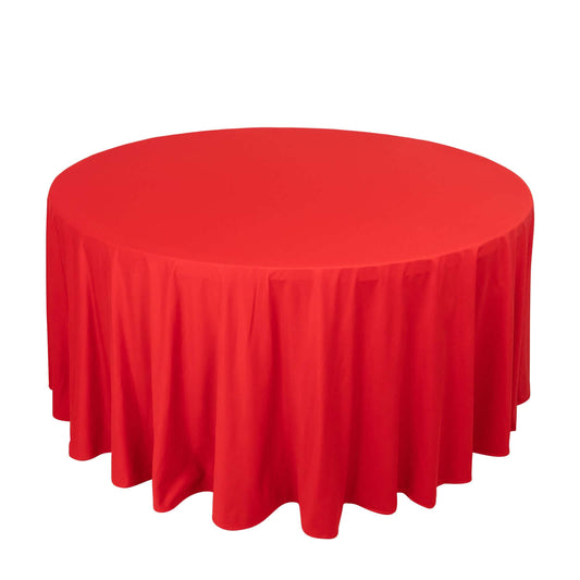 Scuba Round 120" Tablecloth Red - Wrinkle Free & Stain Resistant Seamless Table Cover - Bell Racket Store