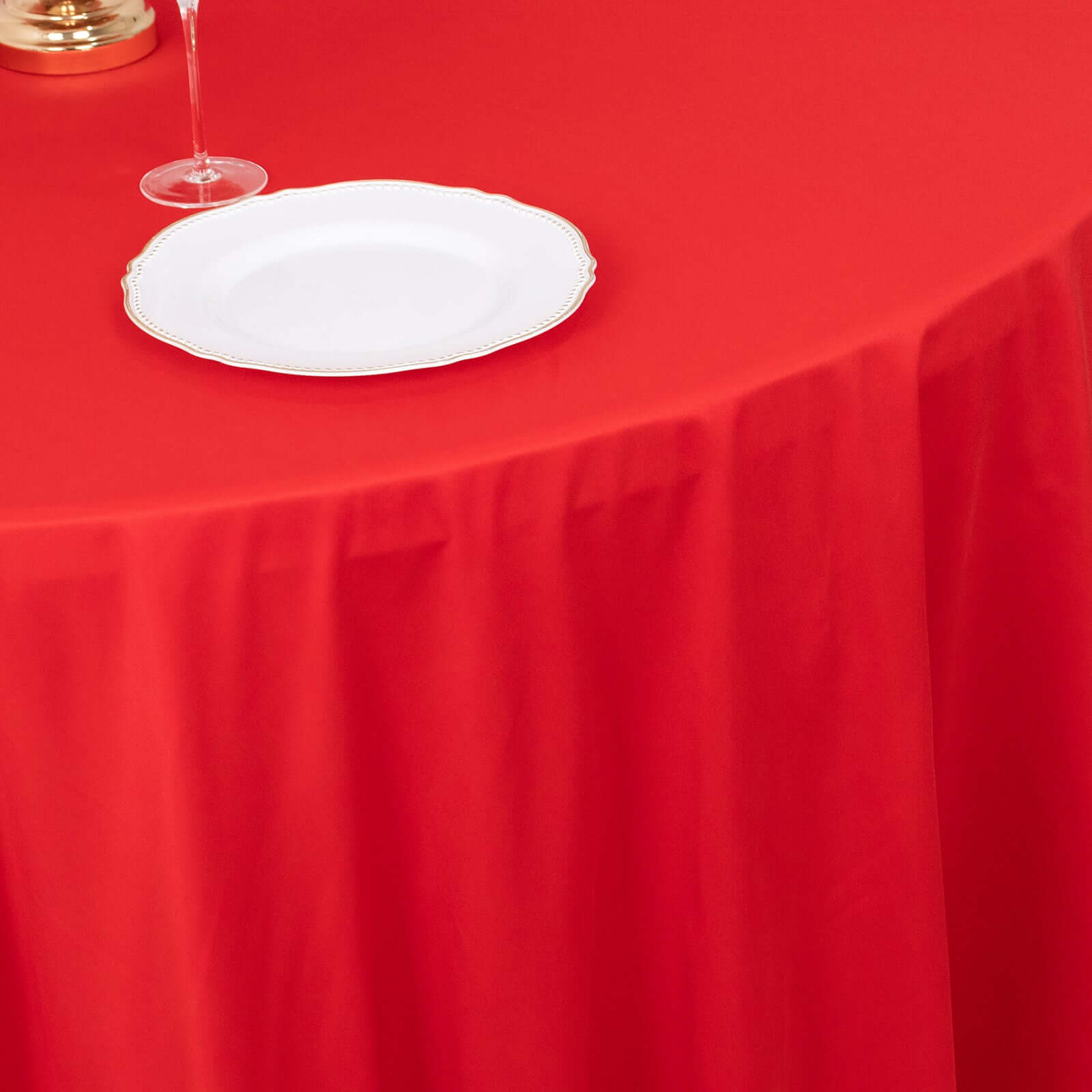 Scuba Round 120" Tablecloth Red - Wrinkle Free & Stain Resistant Seamless Table Cover - Bell Racket Store
