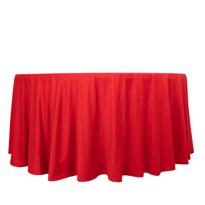 Scuba Round 120" Tablecloth Red - Wrinkle Free & Stain Resistant Seamless Table Cover - Bell Racket Store