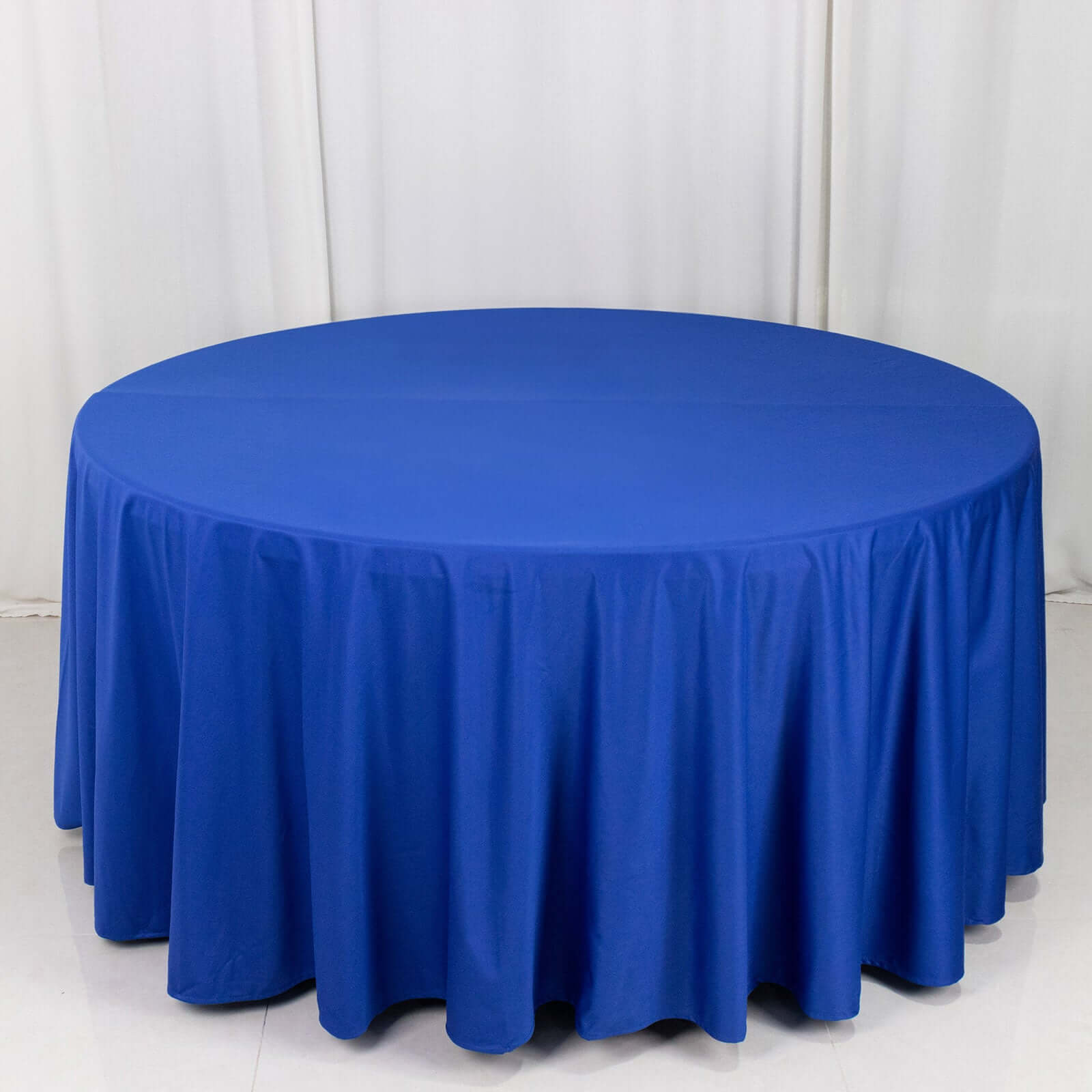 Scuba Round 120" Tablecloth Royal Blue - Wrinkle Free & Stain Resistant Seamless Table Cover - Bell Racket Store