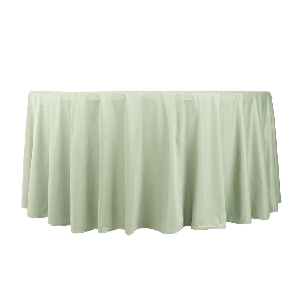 Scuba Round 120" Tablecloth Sage Green - Wrinkle Free & Stain Resistant Seamless Table Cover - Bell Racket Store