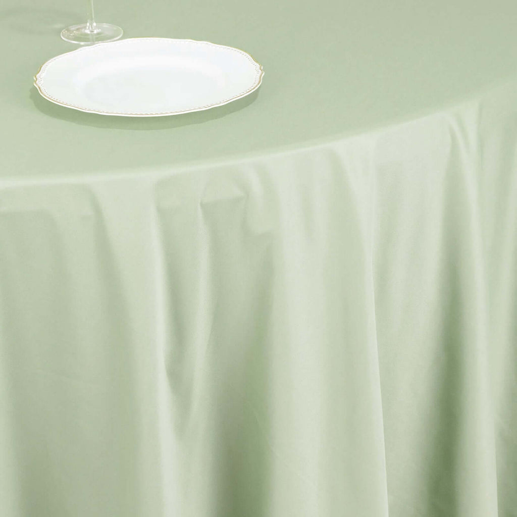 Scuba Round 120" Tablecloth Sage Green - Wrinkle Free & Stain Resistant Seamless Table Cover - Bell Racket Store