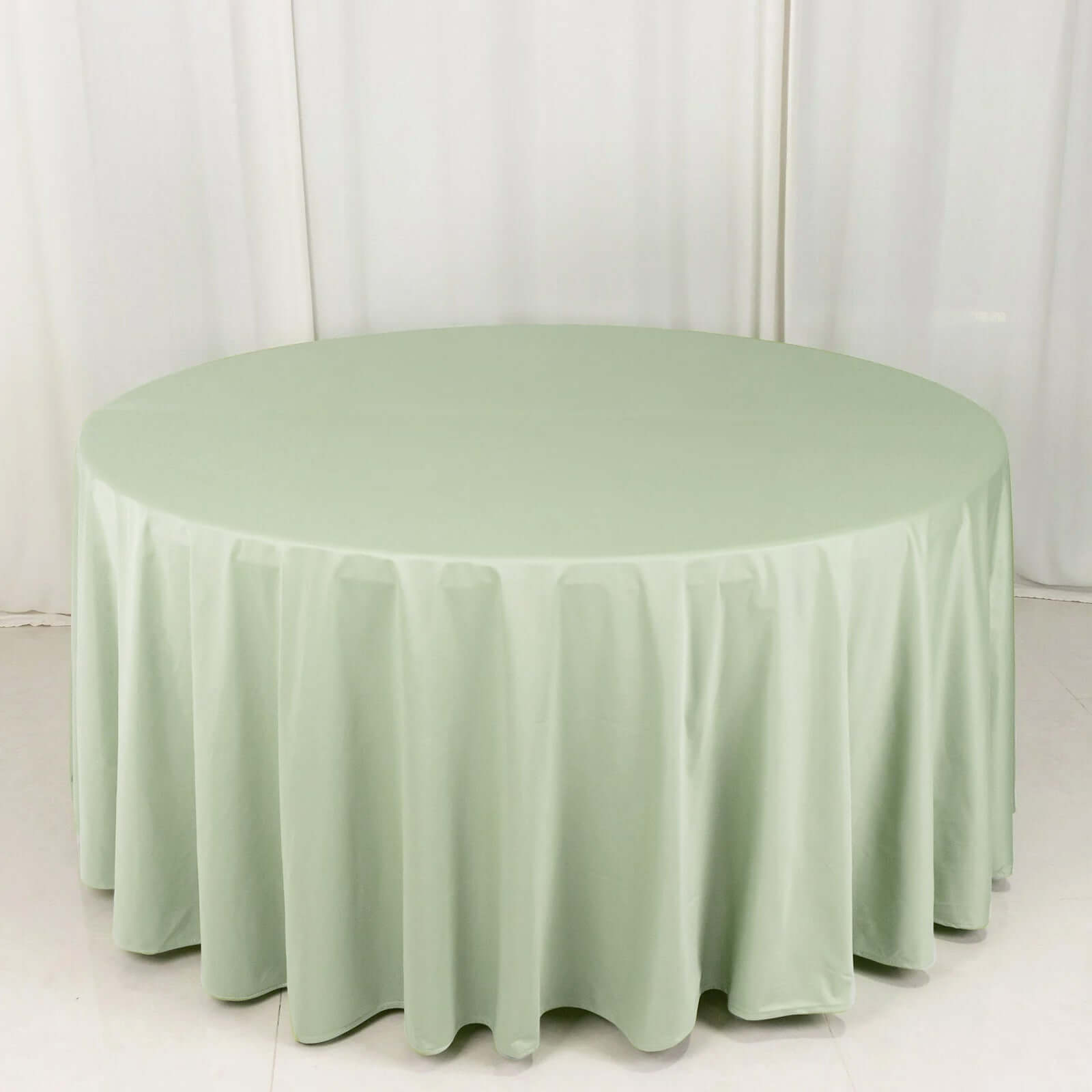 Scuba Round 120" Tablecloth Sage Green - Wrinkle Free & Stain Resistant Seamless Table Cover - Bell Racket Store