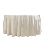 Scuba Round 120" Tablecloth Shimmering Pearl White - Wrinkle Free, Stain Resistant & Seamless Table Cover - Bell Racket Store