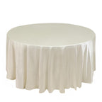 Scuba Round 120" Tablecloth Shimmering Pearl White - Wrinkle Free, Stain Resistant & Seamless Table Cover - Bell Racket Store
