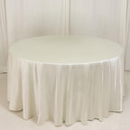 Scuba Round 120" Tablecloth Shimmering Pearl White - Wrinkle Free, Stain Resistant & Seamless Table Cover - Bell Racket Store