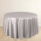 Scuba Round 120" Tablecloth Shimmering Silver - Wrinkle Free, Stain Resistant & Seamless Table Cover - Bell Racket Store