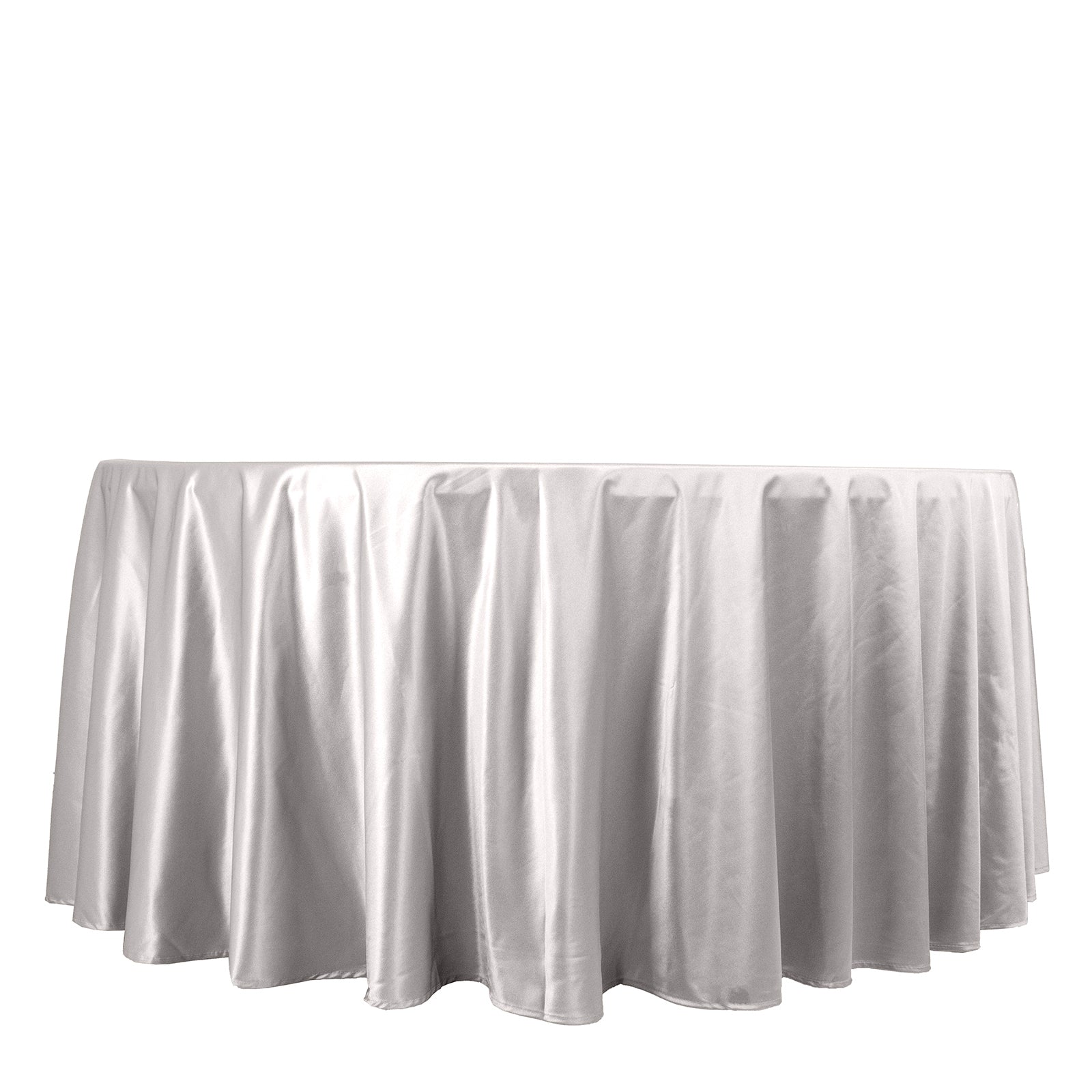 Scuba Round 120" Tablecloth Shimmering Silver - Wrinkle Free, Stain Resistant & Seamless Table Cover - Bell Racket Store