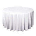 Scuba Round 120" Tablecloth White - Wrinkle Free & Stain Resistant Seamless Table Cover for Weddings & Events - Bell Racket Store