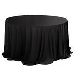 Scuba Round 132" Tablecloth Black - Wrinkle Free & Stain Resistant Seamless Table Cover for Weddings & Events - Bell Racket Store