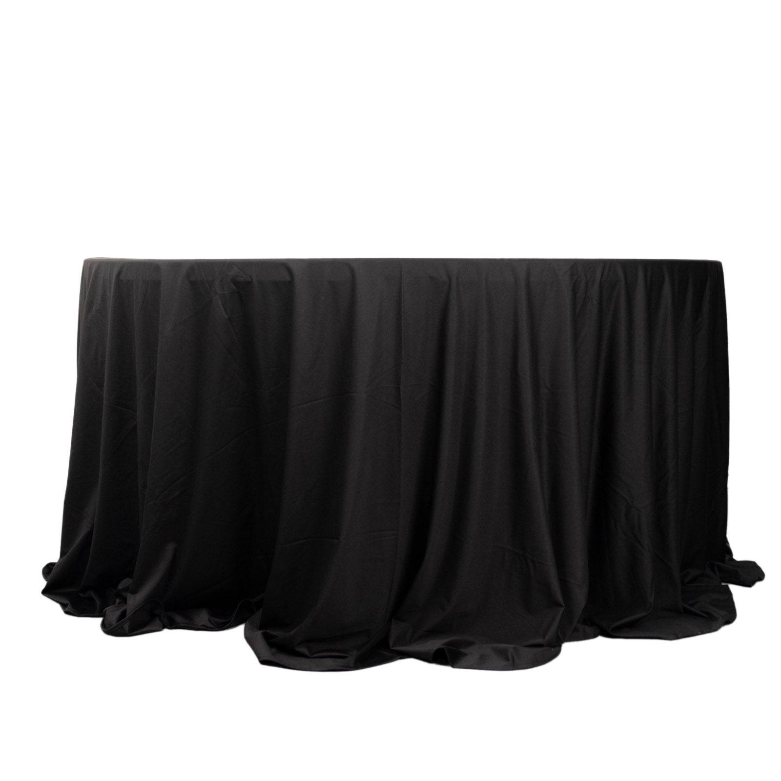 Scuba Round 132" Tablecloth Black - Wrinkle Free & Stain Resistant Seamless Table Cover for Weddings & Events - Bell Racket Store
