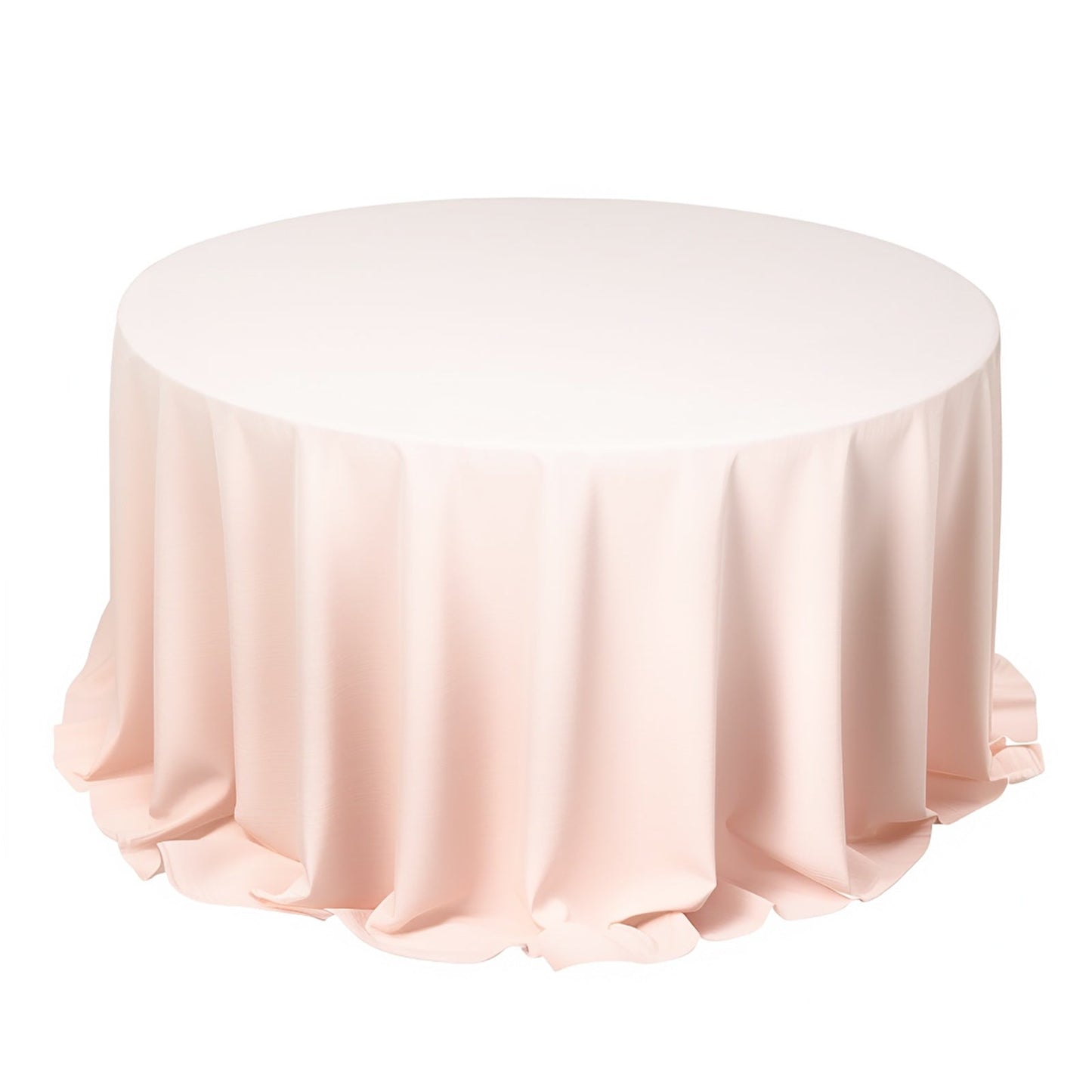 Scuba Round 132" Tablecloth Blush - Wrinkle Free & Stain Resistant Seamless Table Cover - Bell Racket Store