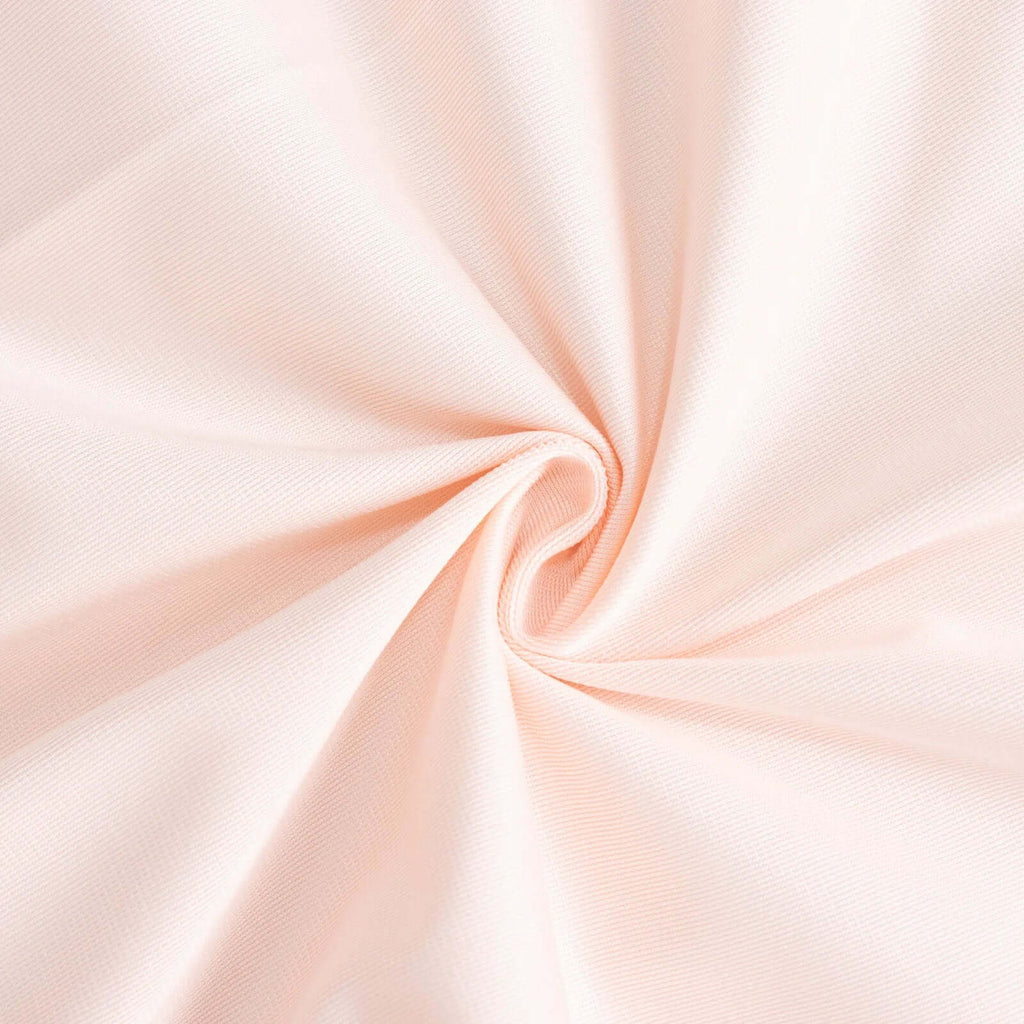 Scuba Round 132" Tablecloth Blush - Wrinkle Free & Stain Resistant Seamless Table Cover - Bell Racket Store