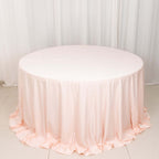Scuba Round 132" Tablecloth Blush - Wrinkle Free & Stain Resistant Seamless Table Cover - Bell Racket Store