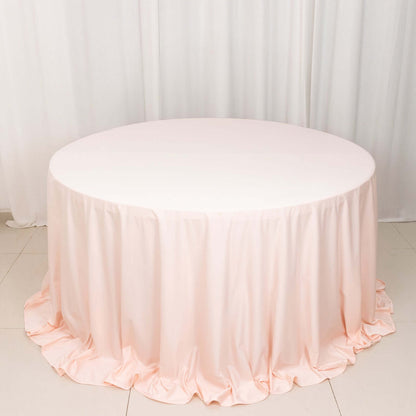 Scuba Round 132" Tablecloth Blush - Wrinkle Free & Stain Resistant Seamless Table Cover - Bell Racket Store