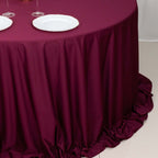 Scuba Round 132" Tablecloth Burgundy - Wrinkle Free & Stain Resistant Seamless Table Cover - Bell Racket Store