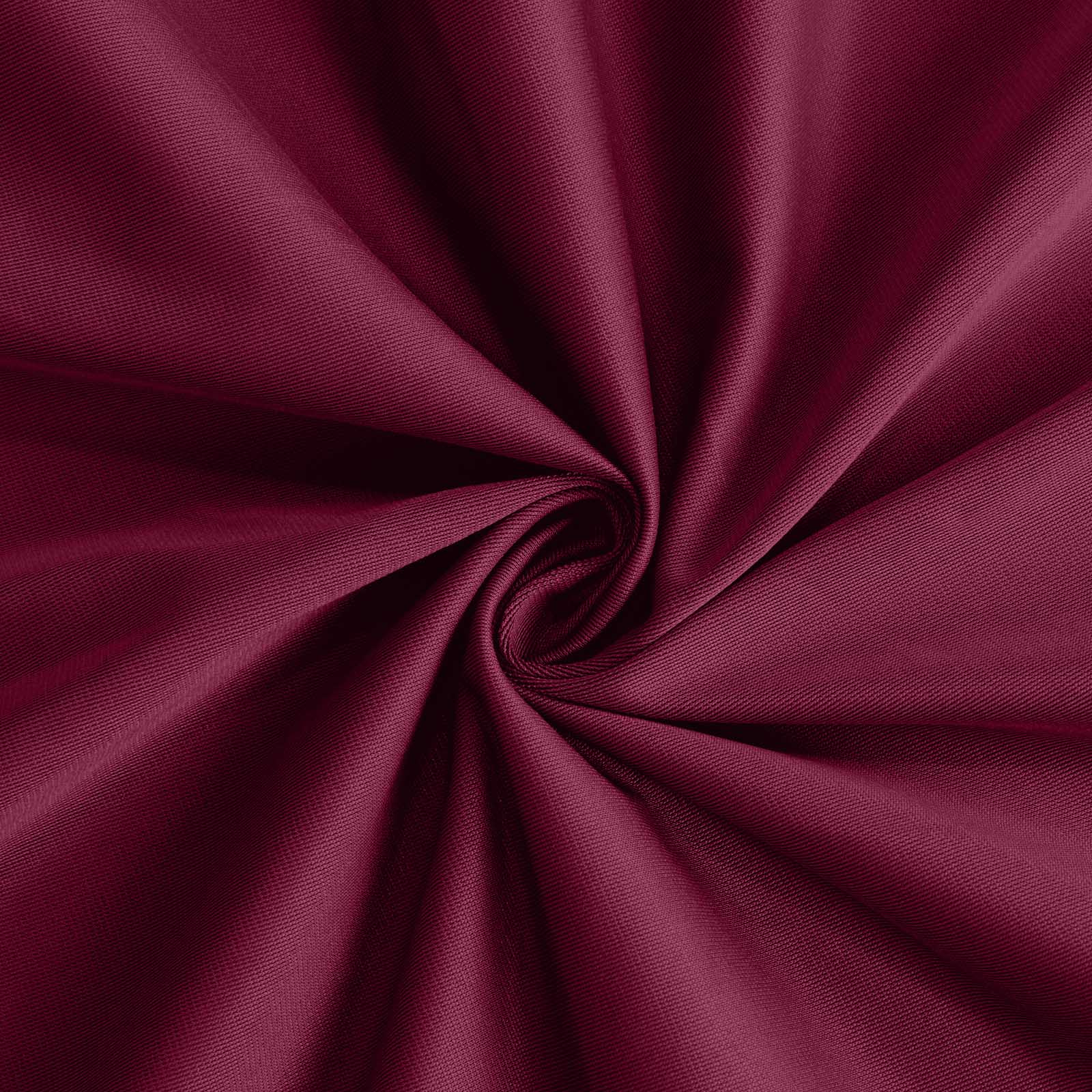 Scuba Round 132" Tablecloth Burgundy - Wrinkle Free & Stain Resistant Seamless Table Cover - Bell Racket Store