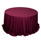Scuba Round 132" Tablecloth Burgundy - Wrinkle Free & Stain Resistant Seamless Table Cover - Bell Racket Store