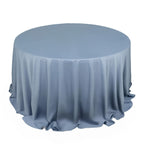 Scuba Round 132" Tablecloth Dusty Blue - Wrinkle Free & Stain Resistant Seamless Table Cover - Bell Racket Store