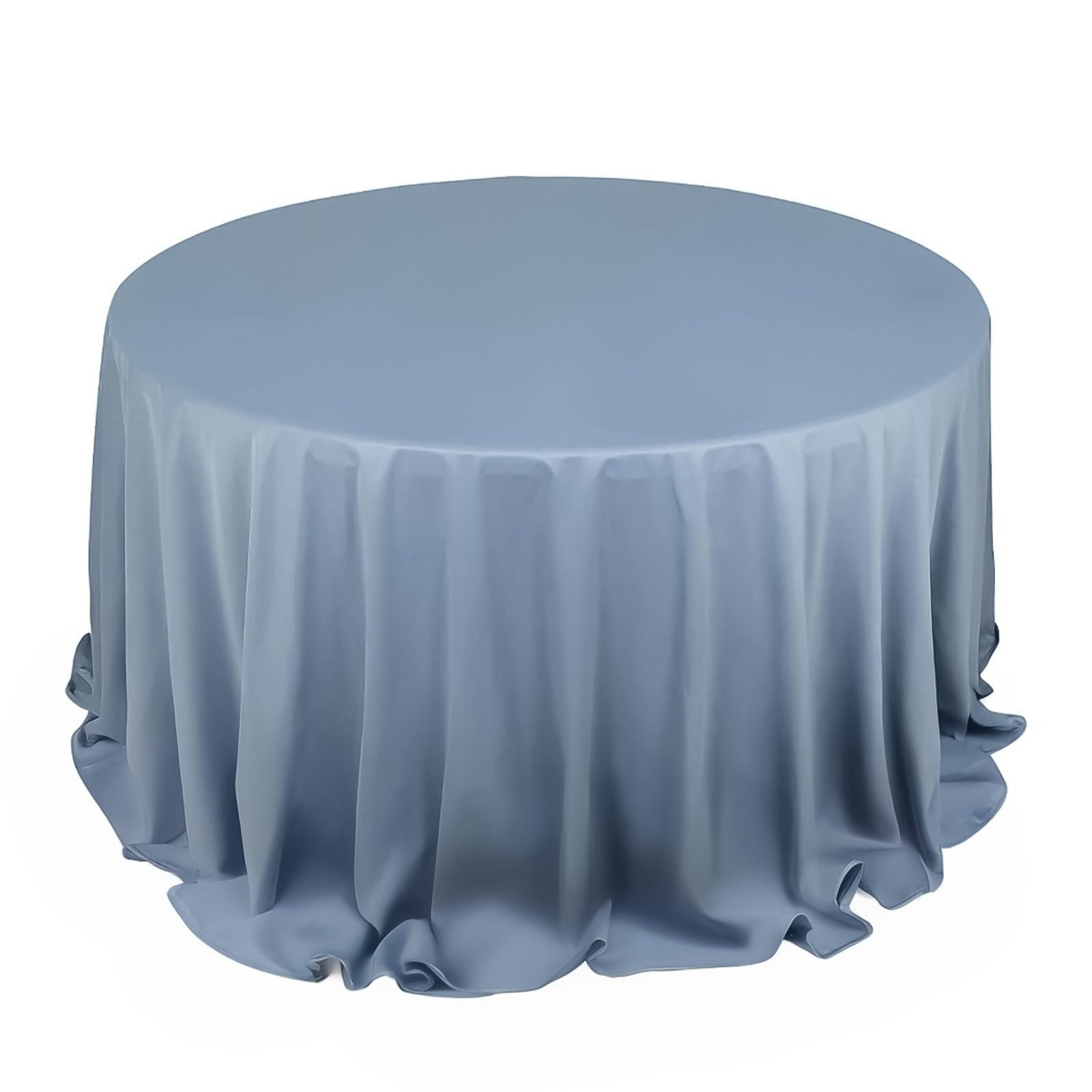 Scuba Round 132" Tablecloth Dusty Blue - Wrinkle Free & Stain Resistant Seamless Table Cover - Bell Racket Store