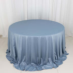 Scuba Round 132" Tablecloth Dusty Blue - Wrinkle Free & Stain Resistant Seamless Table Cover - Bell Racket Store