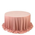 Scuba Round 132" Tablecloth Dusty Rose - Wrinkle Free & Stain Resistant Seamless Table Cover - Bell Racket Store